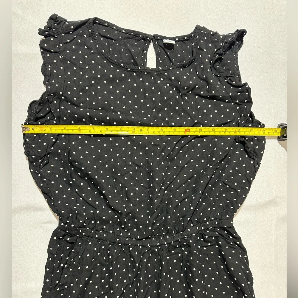 Old Navy Women’s M Jumpsuit Black White Polka Dot Cropped Split Back Wide Leg